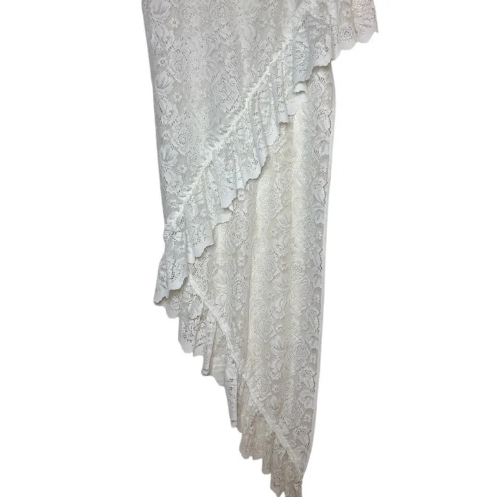Vintage Lace Swag Curtains Ruffled Lace Cottage Curtains Set Floral Ruffle White